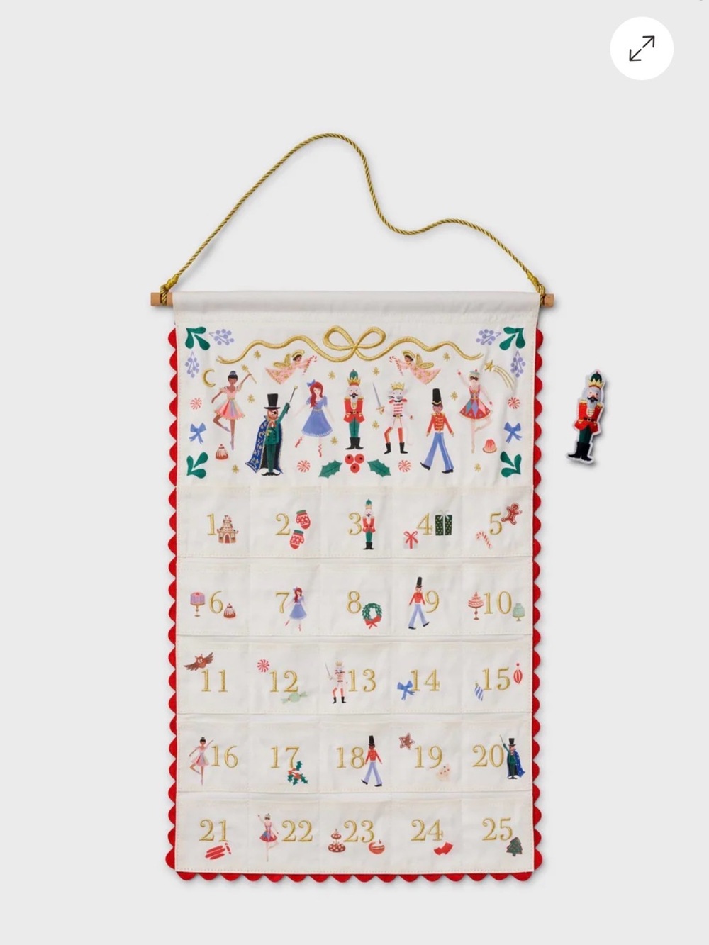 Rifle Paper Co. Embroidered Holiday Nutcracker Advent Calendar - Picture 7 of 10